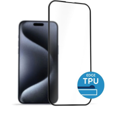 AlzaGuard Glass with TPU Frame iPhone 15 Pro Max 2.5D üvegfólia - fekete mobiltelefon kellék