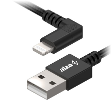 AlzaPower 90Core USB-A to Lightning MFi 1m, fekete kábel és adapter