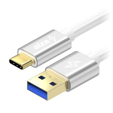 AlzaPower AluCore USB-C 3.1 Gen1, 0.5m ezüst kábel és adapter