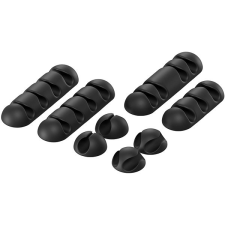 AlzaPower Cable Clips Mix 8 pcs fekete kábel és adapter