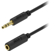 AlzaPower Core Audio 3,5 mm Jack (M) to 3,5 mm Jack (F), 1m - fekete (APW-CBA3JF11B)