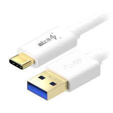 AlzaPower Core USB-C 3.1 Gen1, 0,5 m fehér kábel és adapter