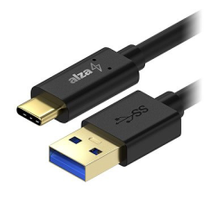 AlzaPower Core USB-C 3.1 Gen1, 2m fekete kábel és adapter