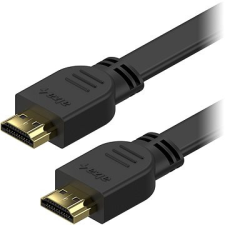 AlzaPower Flat HDMI 1.4 High Speed 4K 1,5m fekete kábel és adapter
