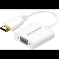  AlzaPower HDMI (M) to VGA (F) 0,18m, fehér (APW-ADHDVG01W) kábel és adapter