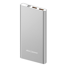 AlzaPower Metal 10000mAh Fast Charge + PD3.0 - ezüst power bank