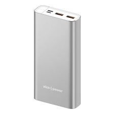 AlzaPower Metal 20000mAh Fast Charge + PD3.0, ezüst power bank