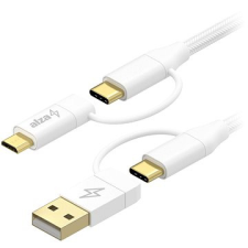 AlzaPower MultiCore 4in1 USB 2m fehér kábel és adapter
