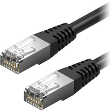 AlzaPower Patch CAT5E FTP 0,5 m fekete kábel és adapter
