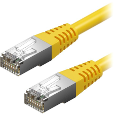AlzaPower Patch CAT5E FTP 0,5 m, sárga kábel és adapter