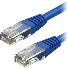 AlzaPower Patch CAT5E UTP 0,25m, kék kábel és adapter