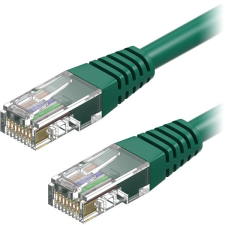 AlzaPower Patch CAT5E UTP 0,25m, zöld kábel és adapter