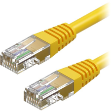 AlzaPower Patch CAT5E UTP 0,5m, sárga kábel és adapter