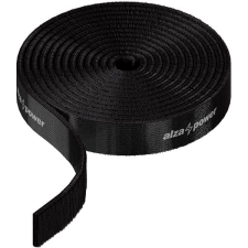 AlzaPower VelcroStrap + Roll 1 m fekete kábel és adapter