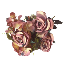 Amarillis Rózsa - hortenzia csokor - rozsda dekorációs kellék