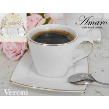  Amaro porceláncsésze+alj 220ml,6 személyes,dobozban bögrék, csészék