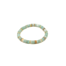Amazonit kínai korong karkötő köztessel 6x2mm karkötő