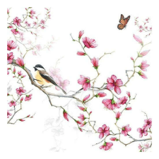AMB.13311215 Bird & Blossom white papírszalvéta 33x33cm,20db-os papírárú, csomagoló és tárolóeszköz