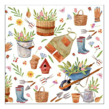 AMB.13315800 Happy Gardening papírszalvéta 33x33cm, 20db-os papírárú, csomagoló és tárolóeszköz