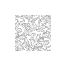  AMB.13316821 Baroque Silver/White papírszalvéta 33x33cm, 20db-os asztalterítő és szalvéta