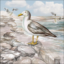  AMB.13317415 Seagull On The Shore papírszalvéta 33x33cm, 20db-os asztalterítő és szalvéta