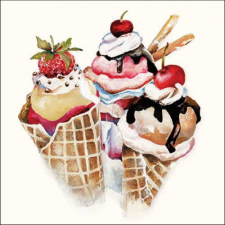  AMB.13318295 Ice cream papírszalvéta 33x33cm, 20db-os papírárú, csomagoló és tárolóeszköz