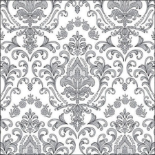 AMB.13319113 Baroque ornament silver papírszalvéta 33x33cm, 20db-os papírárú, csomagoló és tárolóeszköz