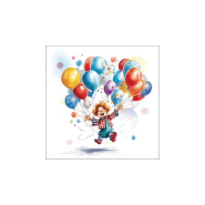 AMB.13319195 Clown papírszalvéta 33x33cm, 20db-os papírárú, csomagoló és tárolóeszköz