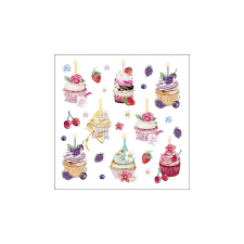  AMB.13319535 Fruity Cupcakes white papírszalvéta 33x33cm, 20db-os konyhai eszköz