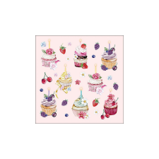  AMB.13319536 Fruity cupcakes pink papírszalvéta 33x33cm, 20db-os konyhai eszköz