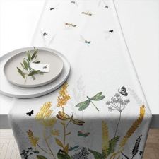  AMB.16617470 Ornamental Flowers White asztali futó 40x150cm,100% pamut lakástextília