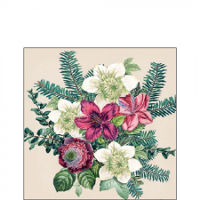  AMB.32518971 Azalea and helleborus cream papírszalvéta 25x25cm, 20db-os papírárú, csomagoló és tárolóeszköz