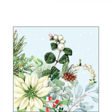  AMB.32518990 White poinsettia papírszalvéta 25x25cm, 20db-os papírárú, csomagoló és tárolóeszköz