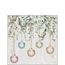  AMB.32519995 Floral Christmas grey papírszalvéta 25x25cm, 20db-os papírárú, csomagoló és tárolóeszköz