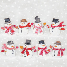  AMB.33317805 Dancing snowmen papírszalvéta 33x33cm, 20db-os papírárú, csomagoló és tárolóeszköz