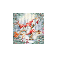 AMB.33317895 Gnomes snowy forest papírszalvéta 33x33cm, 20db-os higiéniai papíráru