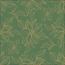  AMB.33318953 Poinsettia outline green papírszalvéta 33x33cm, 20db-os papírárú, csomagoló és tárolóeszköz