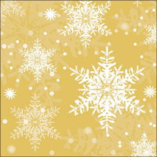  AMB.33319123 Snowflakes gold papírszalvéta 33x33cm, 20db-os papírárú, csomagoló és tárolóeszköz