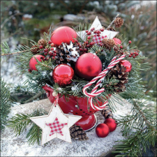  AMB.33319165 Christmas baubles in strainer papírszalvéta 33x33cm, 20db-os papírárú, csomagoló és tárolóeszköz