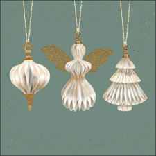  AMB.33319286 Paper ornaments sage papírszalvéta 33x33cm, 20db-os papírárú, csomagoló és tárolóeszköz