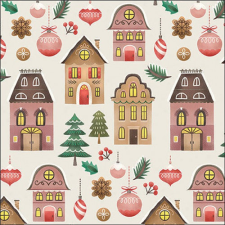  AMB.33319301 Christmas at home cream papírszalvéta 33x33cm, 20db-os papírárú, csomagoló és tárolóeszköz