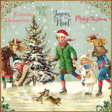  AMB.33320121 X-Mas on ice green papírszalvéta 33x33cm, 20db-os papírárú, csomagoló és tárolóeszköz