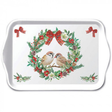  AMB.33718870 Sparrows in wreath műanyag kistálca 13x21cm konyhai eszköz