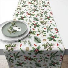  AMB.36616495 Winter greenery white asztali futó 40x150cm, 100% pamut lakástextília