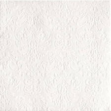 AMBIENTE 14004925 Elegance white papírszalvéta, nagy,  40x40cm,15db-os asztalterítő és szalvéta