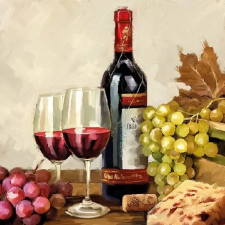 AMBIENTE AMB.13310235 Wine & Grapes papírszalvéta 33x33cm, 20db-os asztalterítő és szalvéta