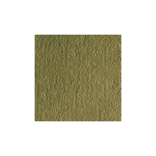 AMBIENTE AMB.13311114 Elegance Olive Green dombornyomott papírszalvéta 33x33cm,15db-os asztalterítő és szalvéta
