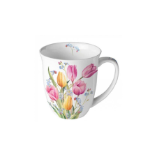 AMBIENTE AMB.18417030 Tulips Bouquet porcelánbögre 0,4l bögrék, csészék