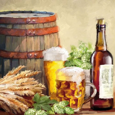 AMBIENTE Beer And Hops papírszalvéta 33x33cm, 20db-os konyhai eszköz