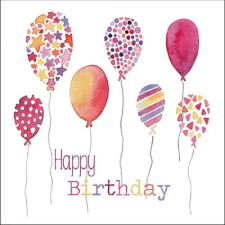 AMBIENTE Birthday Balloons papírszalvéta 33x33cm,20db-os konyhai eszköz